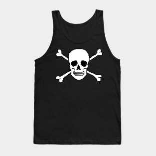 Pixelated Skull and Crossbones Tank Top